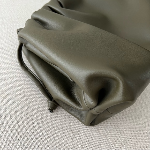 Leather Olive Green Dumpling Shoulder Clutch Pouch It Bag - Picture 6 of 11